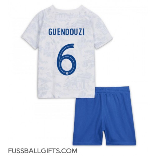 Frankreich Matteo Guendouzi #6 Fußballbekleidung Auswärtstrikot Kinder WM 2022 Kurzarm (+ kurze hosen)